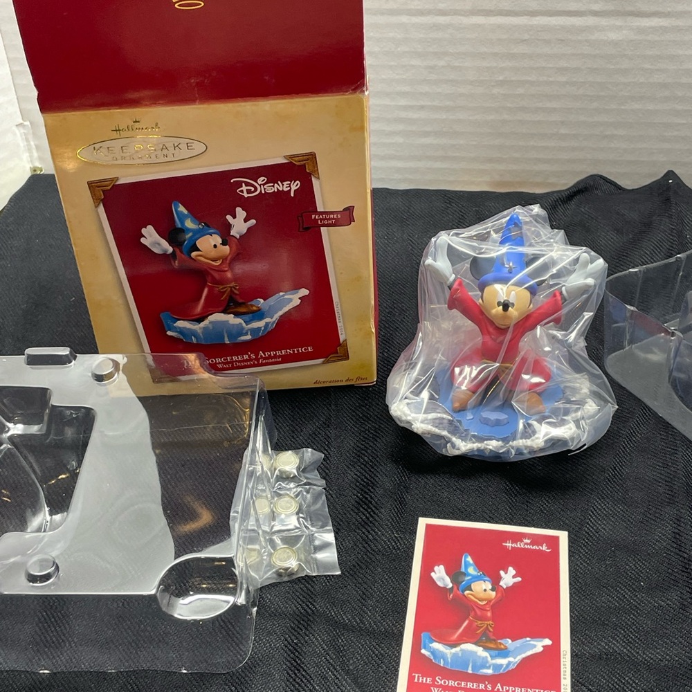 Disney Sorcerer Mickey Ornament in Blue and Red with Gold Accents